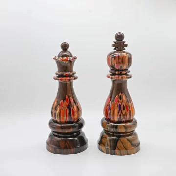 Special Edition Giant Deluxe Chess Piece the Knight Chess Made of Padauk  Burl Wood Casted With Resin for Decoration, Unique Gift 