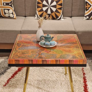 Sun Over the Rainbow Colored-Pencil Coffee Table - Henry Le Design