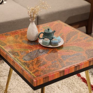 Lotus Pond V Colored-Pencil Coffee Table