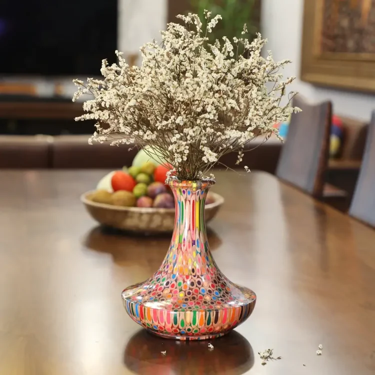 Handmade Dried Flower Bud Vase – Resin Color-Pencil Vase for Ornaments – High Tower I