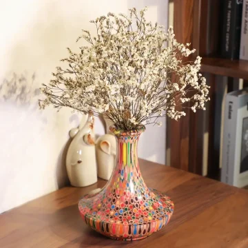 Handmade Dried Flower Bud Vase – Resin Color-Pencil Vase for Ornaments – High Tower I