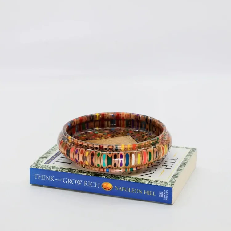 Multi Color Pencil Bowl - Resin Color Pencil Handmade Bowl for Ornaments