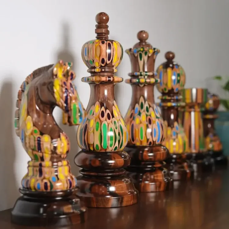 Large Decorative 6 Chess Pieces for Ornament King – Queen – Bishop – Rook – Knight – Pawn