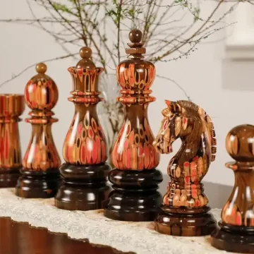 Large Decorative 6 Chess Pieces for Ornament King – Queen – Bishop – Rook – Knight – Pawn